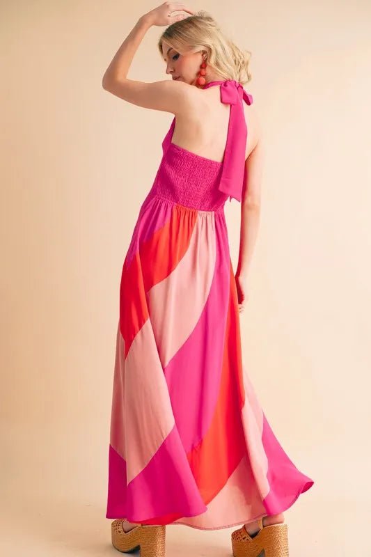 Aemi+Co Color Block Sleeveless Maxi Dress - VeauBeauty