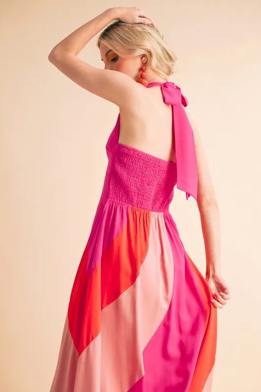 Aemi+Co Color Block Sleeveless Maxi Dress - VeauBeauty