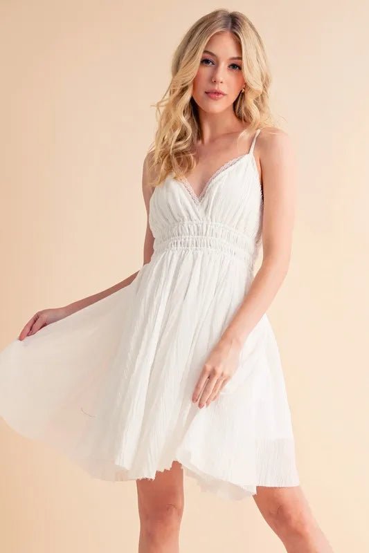 Aemi+Co Lace Detail Mini Cami Dress - VeauBeauty