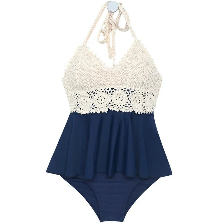 Aeris 2025 – Knitted Crochet Tankini Set High Waist Bikini for Women - VeauBeauty