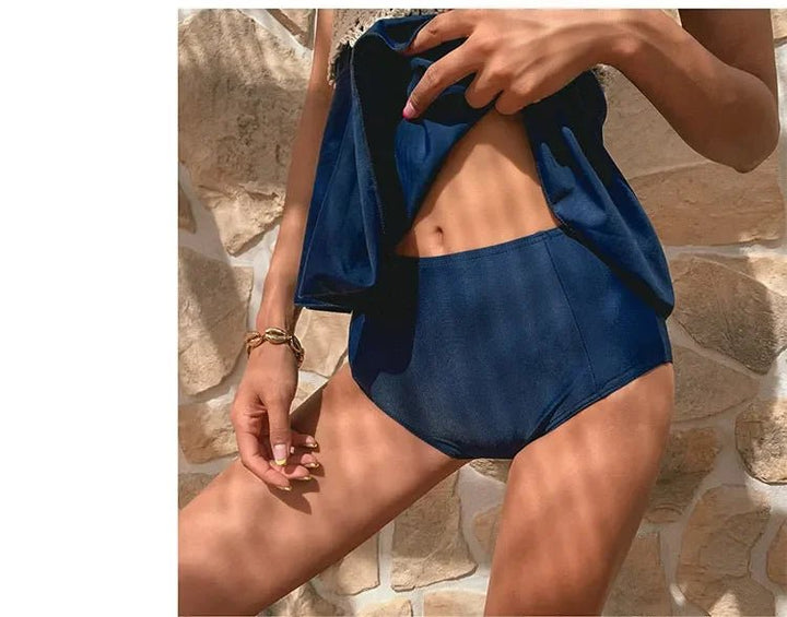 Aeris 2025 – Knitted Crochet Tankini Set High Waist Bikini for Women - VeauBeauty