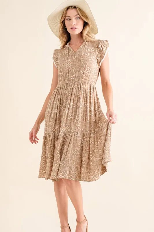 And The Why Boho Printed Tiered Maxi Dress - VeauBeauty