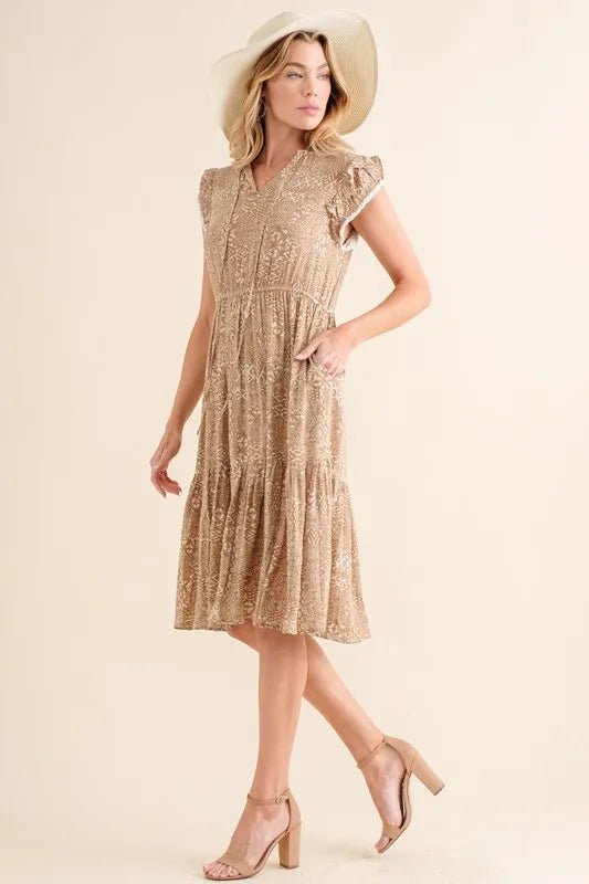 And The Why Boho Printed Tiered Maxi Dress - VeauBeauty