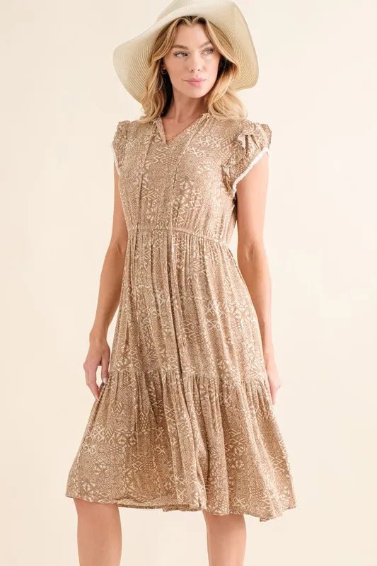 And The Why Boho Printed Tiered Maxi Dress - VeauBeauty