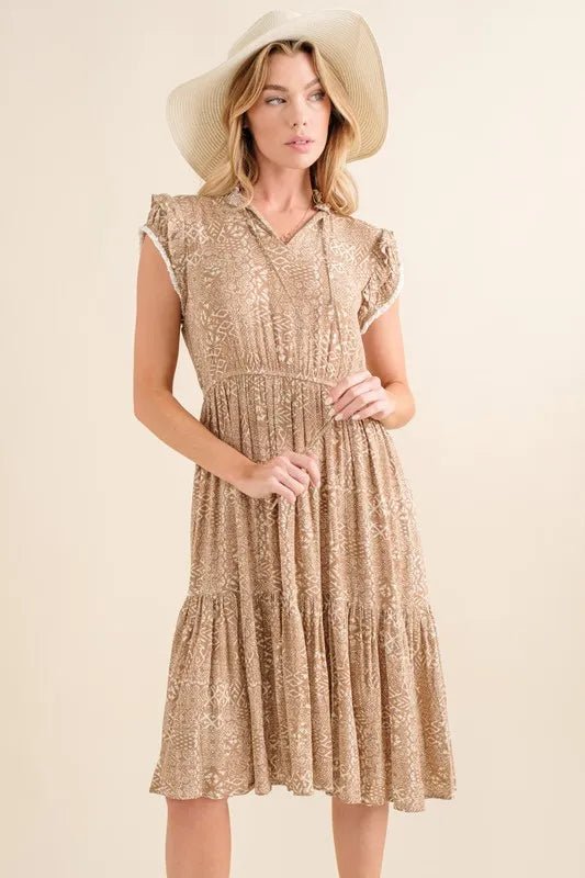 And The Why Boho Printed Tiered Maxi Dress - VeauBeauty