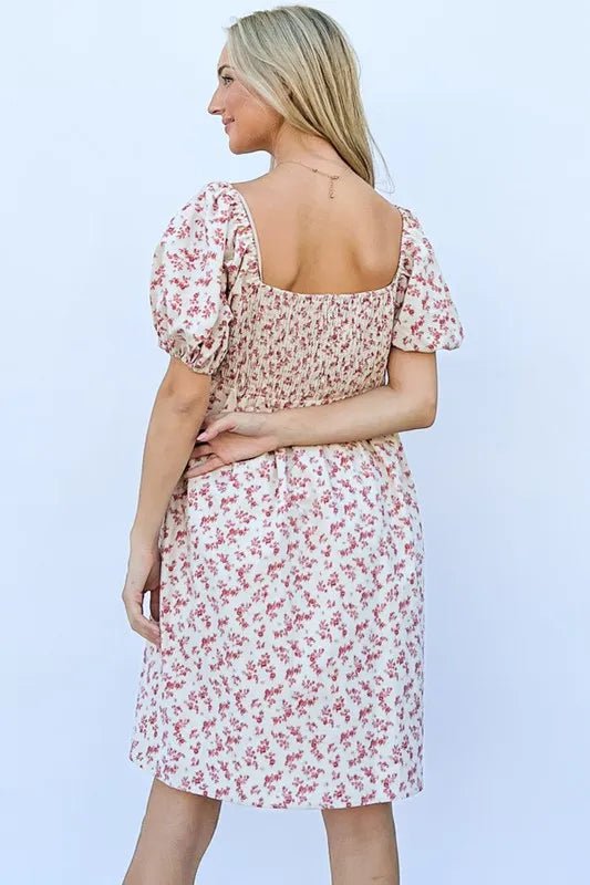 And The Why Lace Up Front Puff Babydoll Dress - VeauBeauty