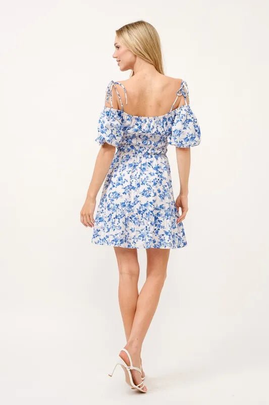 And The Why Off Shoulder Bubble Sleeve Dress - VeauBeauty