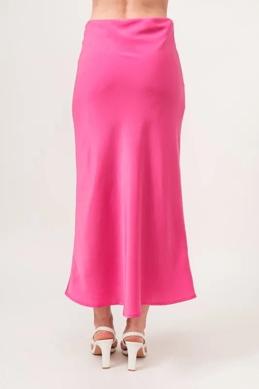 And The Why Solid Satin Midi Skirt - VeauBeauty