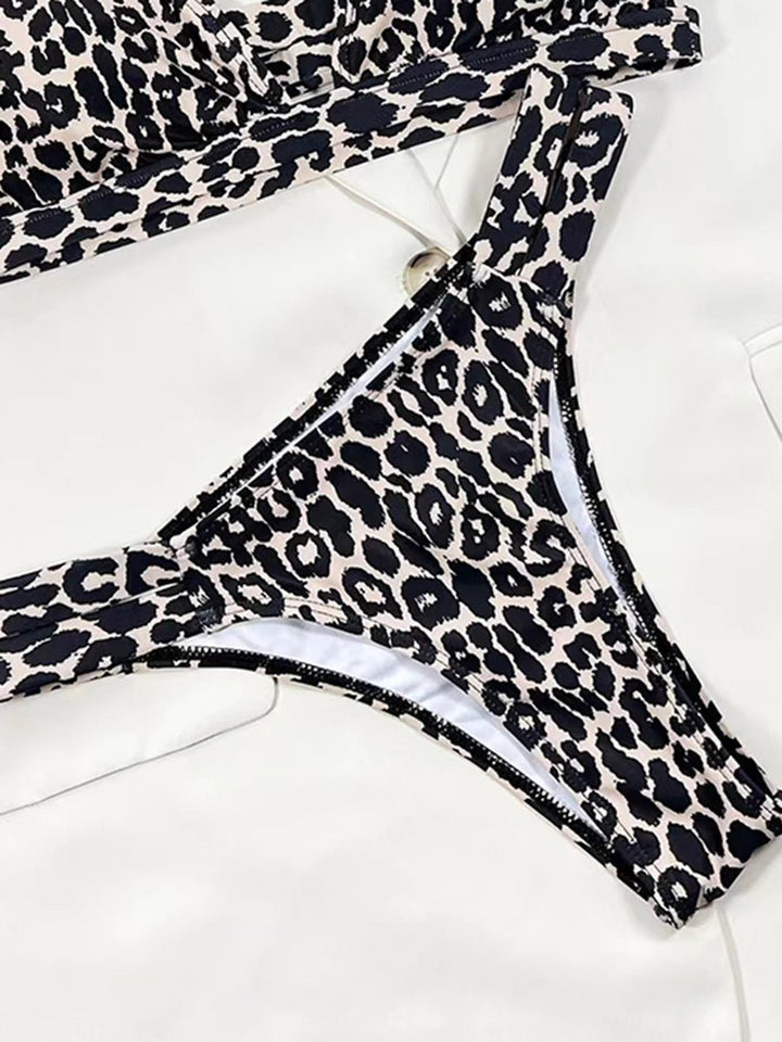 Animal Print Bikini Set – Low Waist Wire - Free Padded Swimwear for Women (2025) - VeauBeauty