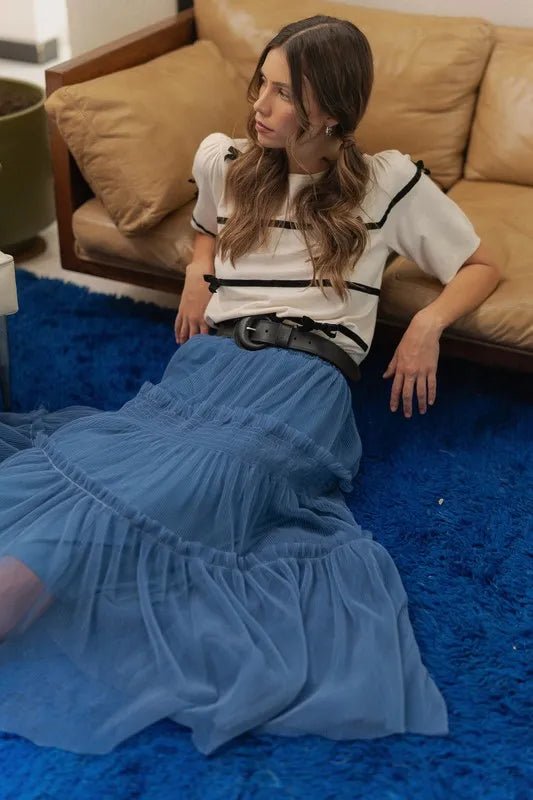 Annie Wear Tulle Tiered Midi Skirt - VeauBeauty