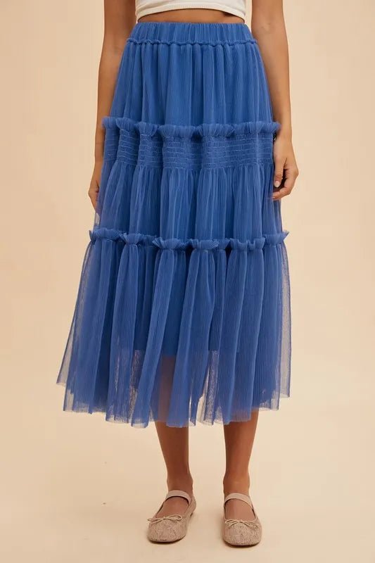 Annie Wear Tulle Tiered Midi Skirt - VeauBeauty