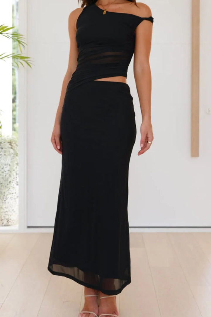 Asymmetrical Cutout Sleeveless Dress - VeauBeauty