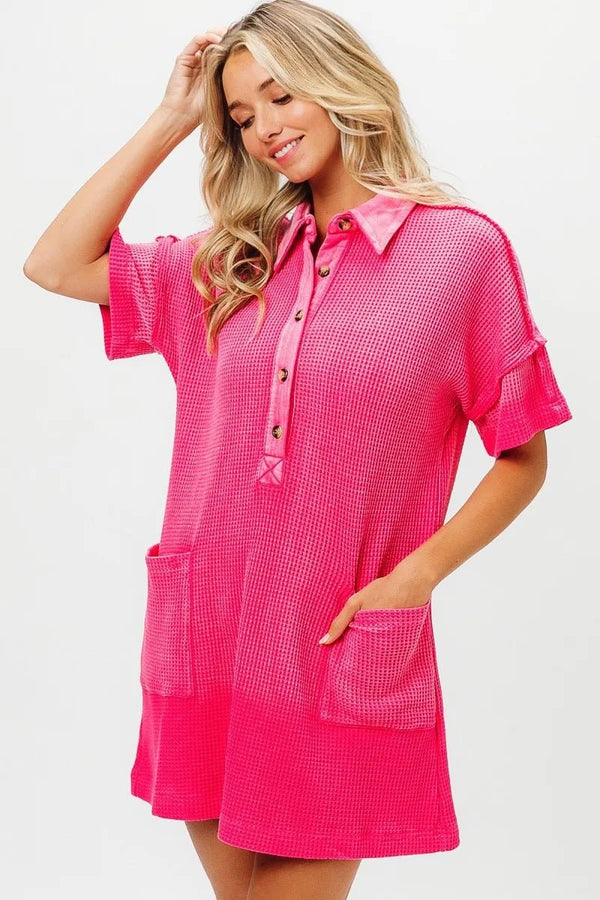 BiBi Dip Dye Mineral Washed Knit Dress - VeauBeauty