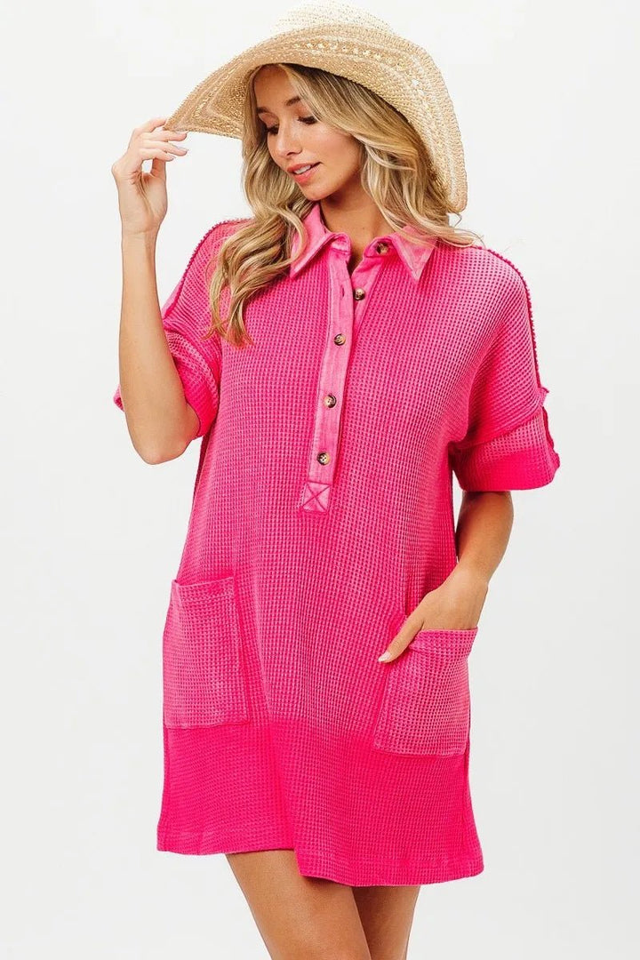 BiBi Dip Dye Mineral Washed Knit Dress - VeauBeauty