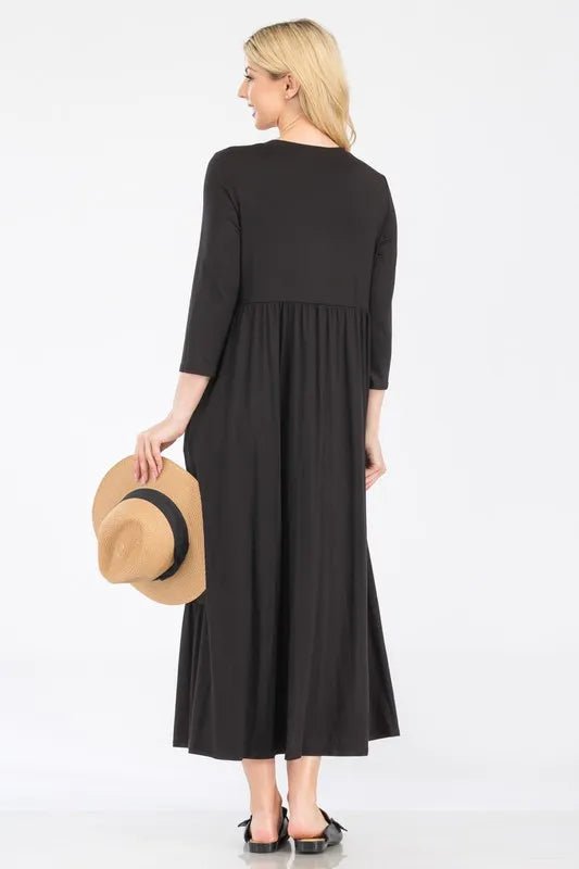 Celeste Full Size Asymmetric Tiered Midi - Dress Plus Size - VeauBeauty
