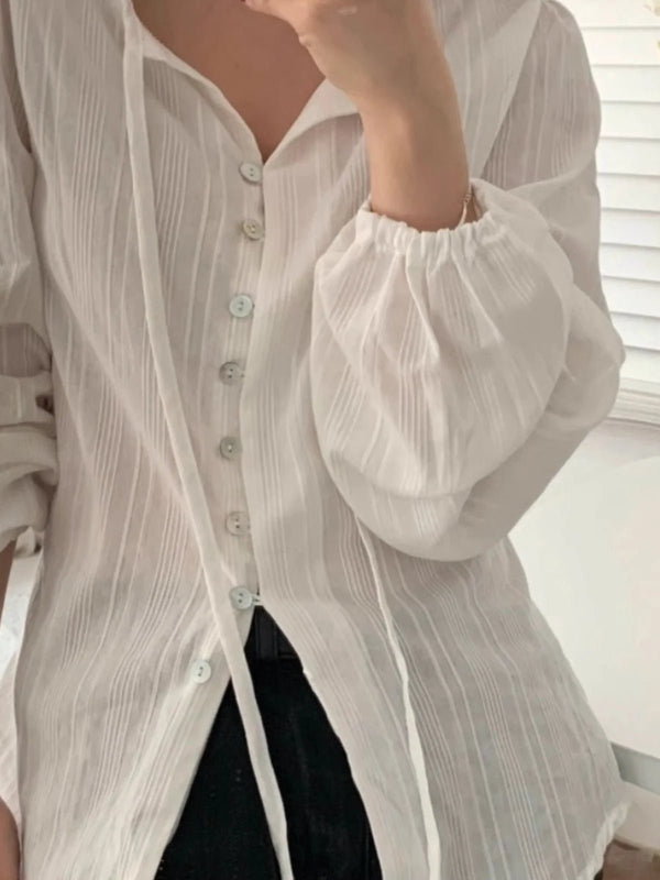 Chic ALine Skirt & Shirt Set – Long Sleeve Two - Piece with Sash Design - VeauBeauty