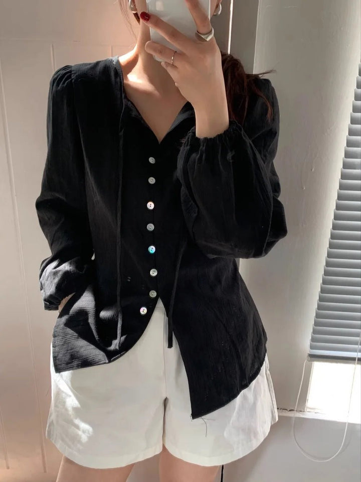 Chic ALine Skirt & Shirt Set – Long Sleeve Two - Piece with Sash Design - VeauBeauty