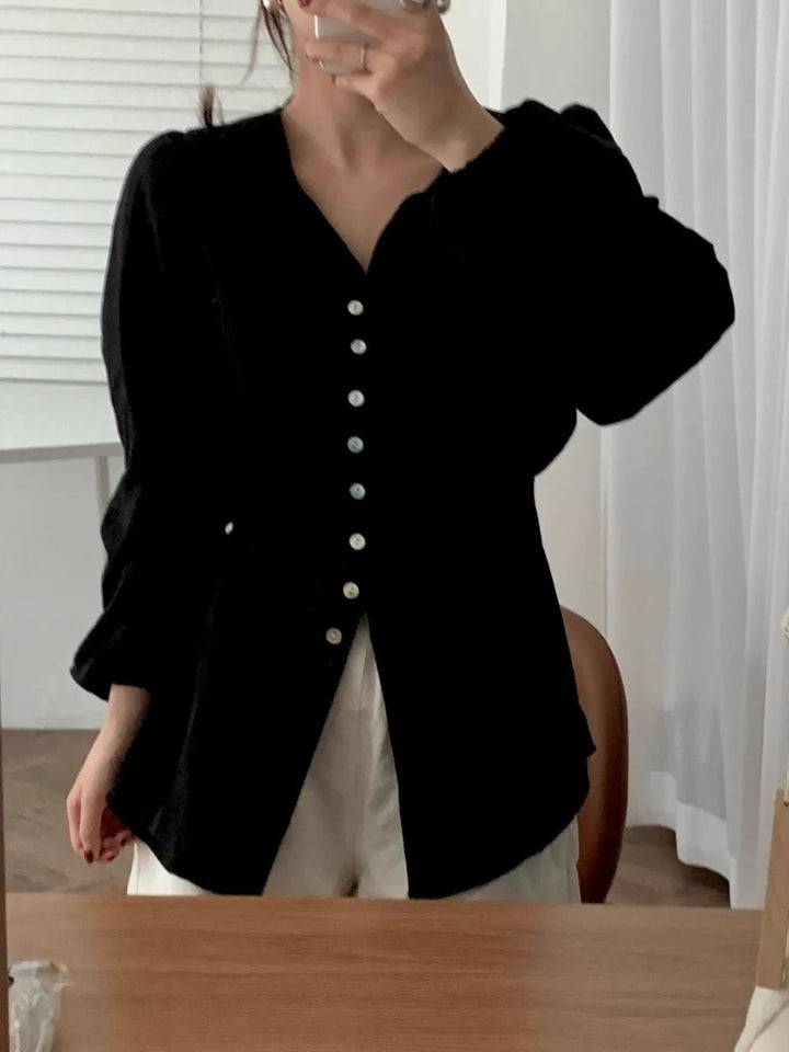 Chic ALine Skirt & Shirt Set – Long Sleeve Two - Piece with Sash Design - VeauBeauty