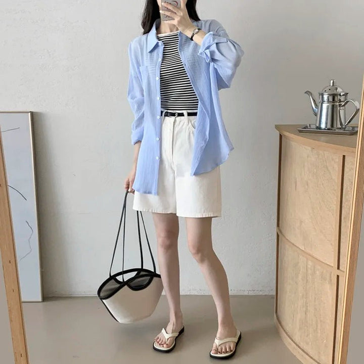 Chic Striped Slim Tank – Women's Youth Fit Summer Top - VeauBeauty