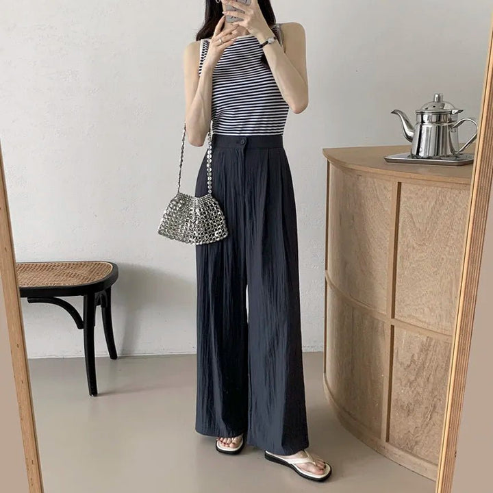Chic Striped Slim Tank – Women's Youth Fit Summer Top - VeauBeauty