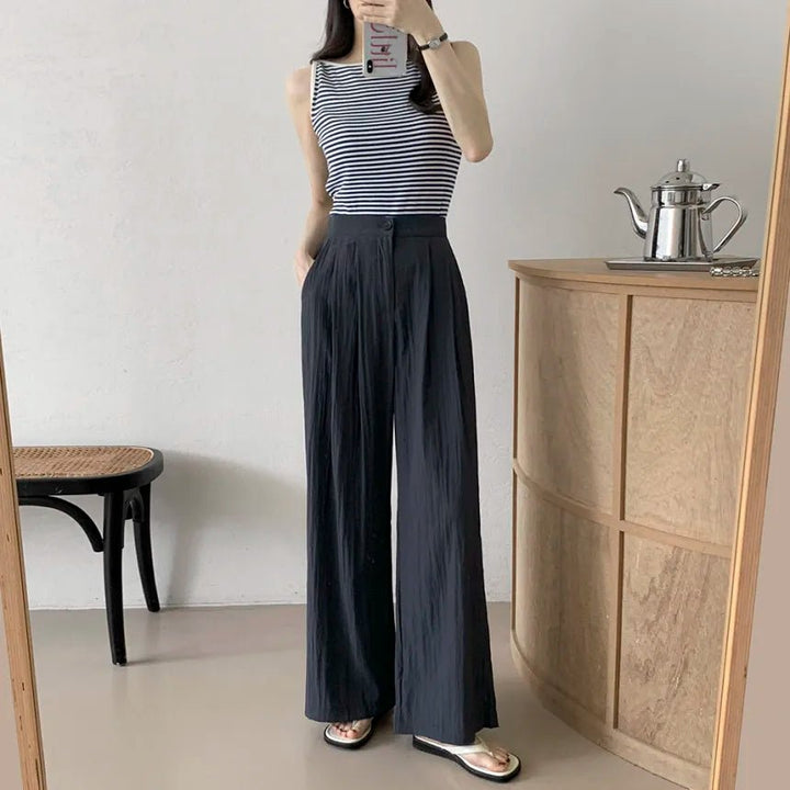 Chic Striped Slim Tank – Women's Youth Fit Summer Top - VeauBeauty