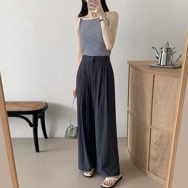 Chic Striped Slim Tank – Women's Youth Fit Summer Top - VeauBeauty