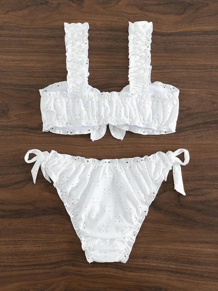 Classic Solid Color Bikini Set – Wire - Free Padded Swimwear for Women - VeauBeauty