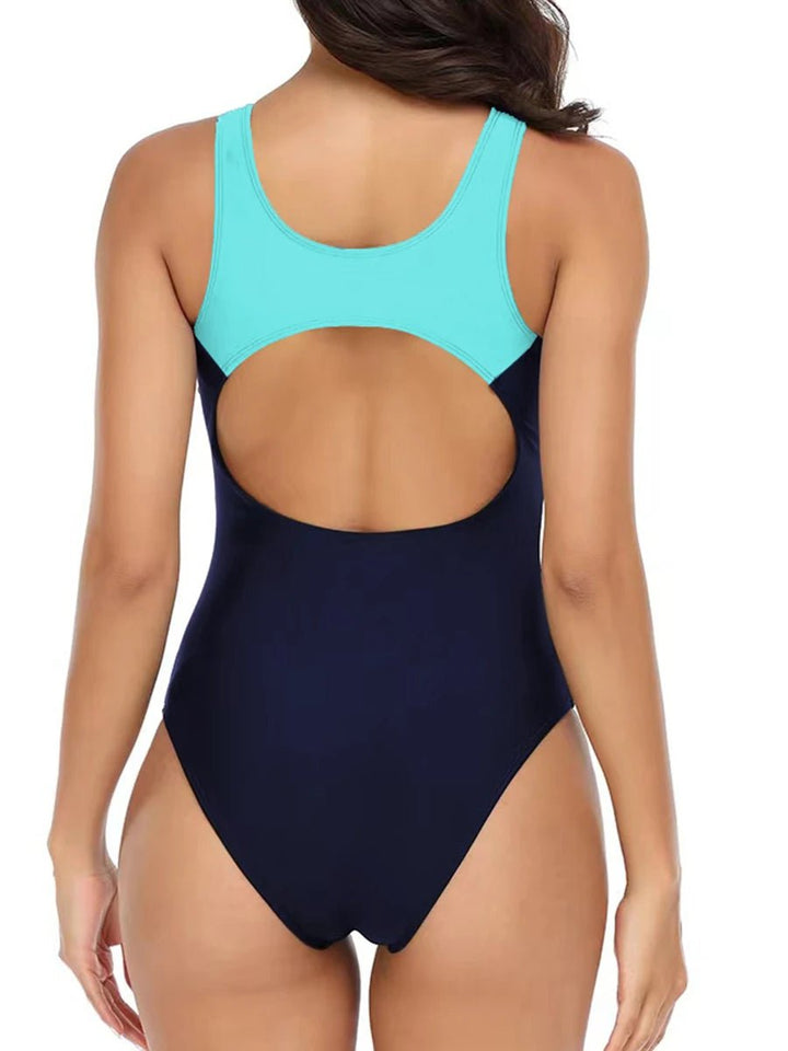 Colorblock One - Piece Swimsuit – Sleek Patchwork Swimwear for Women (S–3XL) 2025 - VeauBeauty