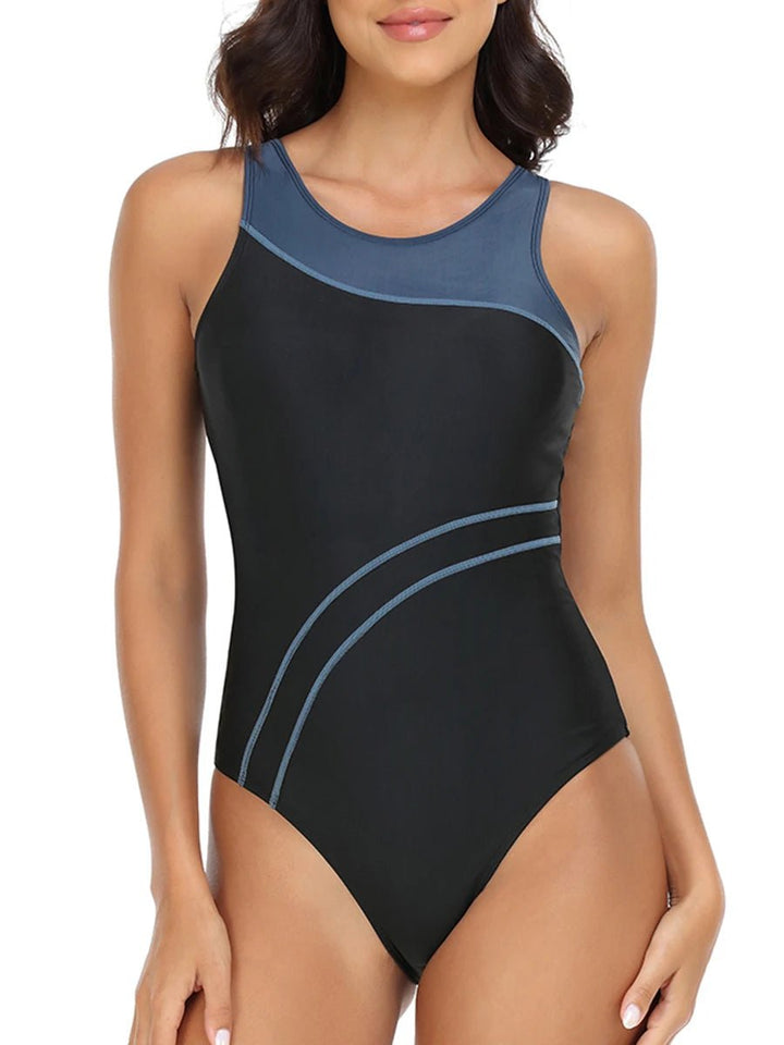 Colorblock One - Piece Swimsuit – Sleek Patchwork Swimwear for Women (S–3XL) 2025 - VeauBeauty