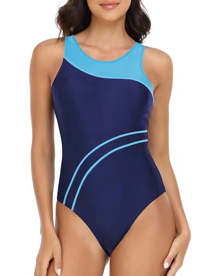 Colorblock One - Piece Swimsuit – Sleek Patchwork Swimwear for Women (S–3XL) 2025 - VeauBeauty