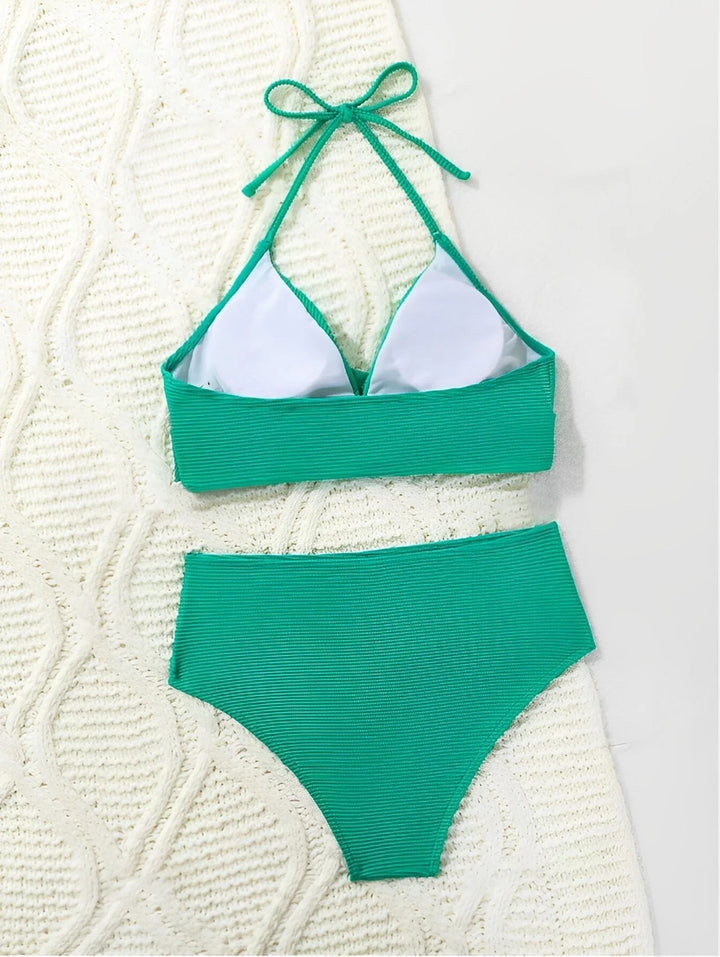 CoreFit High Waist Bikini Set – Minimalist Solid Wire - Free Swimwear for Women 2025 - VeauBeauty