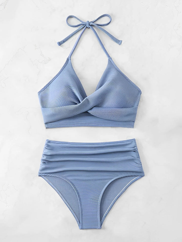CoreFit High Waist Bikini Set – Minimalist Solid Wire - Free Swimwear for Women 2025 - VeauBeauty