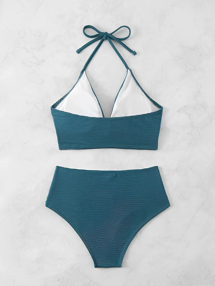 CoreFit High Waist Bikini Set – Minimalist Solid Wire - Free Swimwear for Women 2025 - VeauBeauty