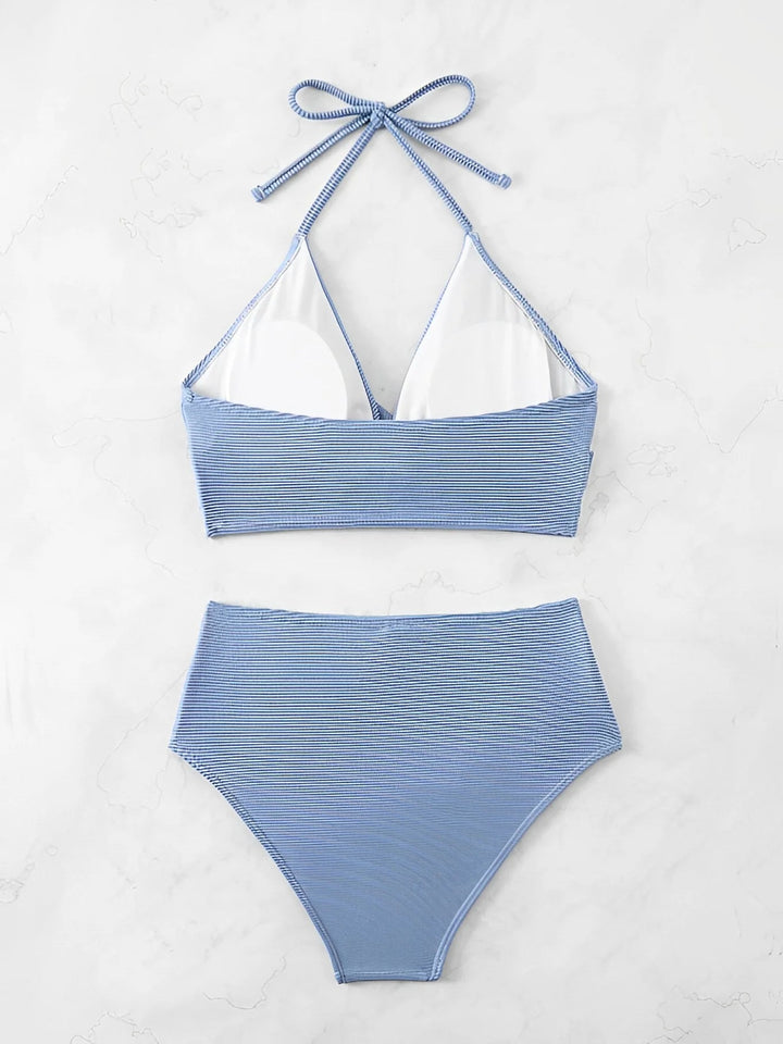 CoreFit High Waist Bikini Set – Minimalist Solid Wire - Free Swimwear for Women 2025 - VeauBeauty