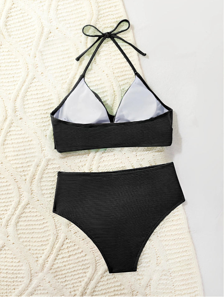 CoreFit High Waist Bikini Set – Minimalist Solid Wire - Free Swimwear for Women 2025 - VeauBeauty