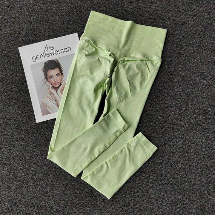 CoreMotion Seamless Full - Length Yoga Leggings – Elastic Waist, Nylon Stretch Fit - VeauBeauty