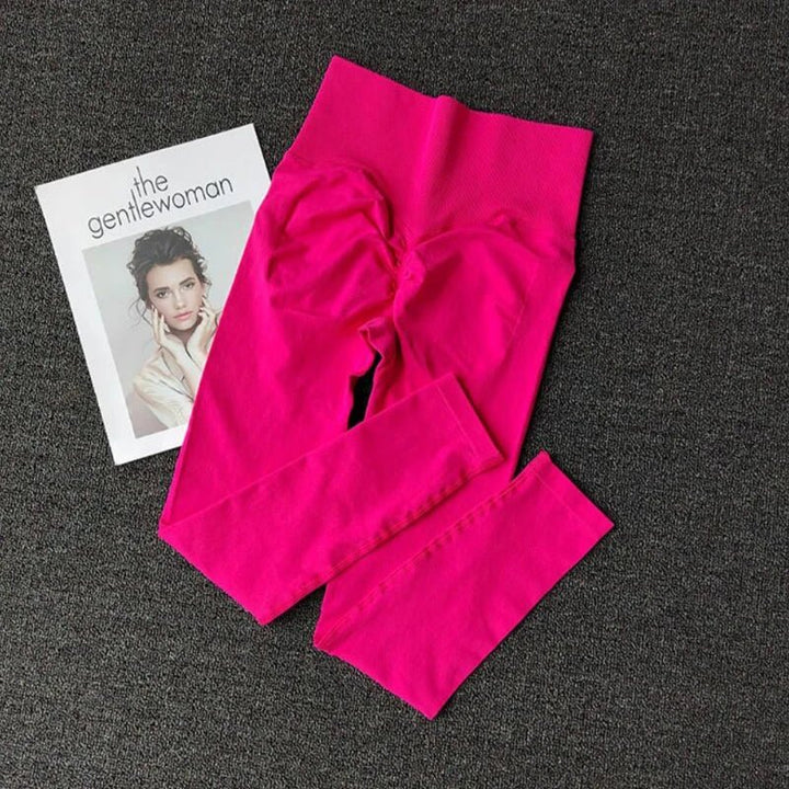 CoreMotion Seamless Full - Length Yoga Leggings – Elastic Waist, Nylon Stretch Fit - VeauBeauty