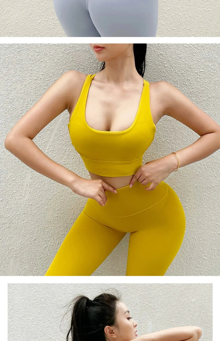 Cross Back High Impact Nylon Sports Bra – Breathable Shockproof Yoga Bra for Women - VeauBeauty