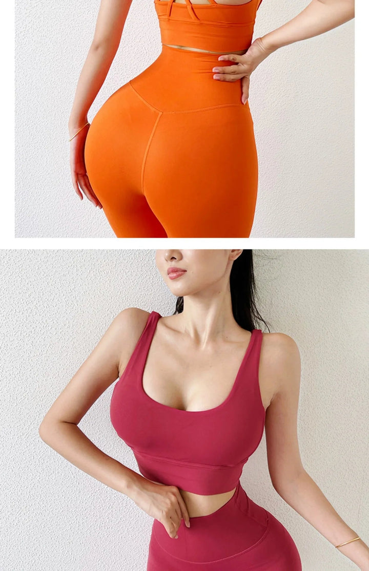 Cross Back High Impact Nylon Sports Bra – Breathable Shockproof Yoga Bra for Women - VeauBeauty