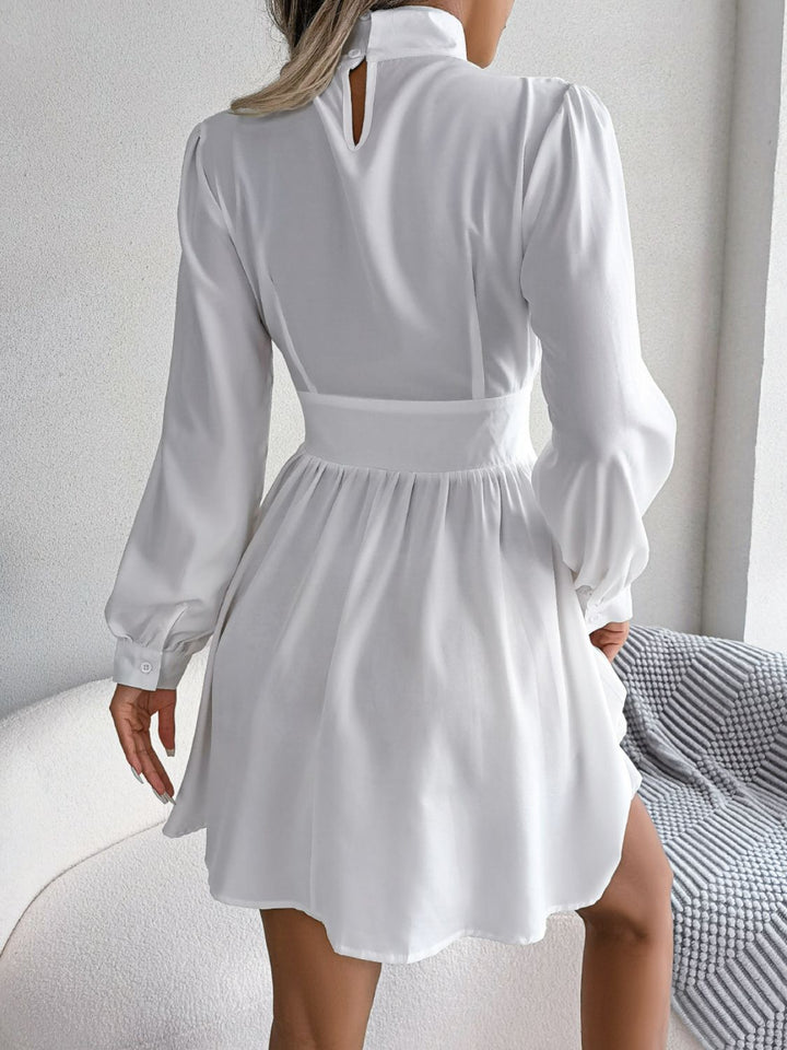 Cutout Turtleneck A - Line Mini Dress - VeauBeauty