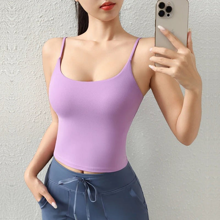 Deep U - Back Yoga Top – Antibacterial Fabric Padded Strap Vest for Women - VeauBeauty