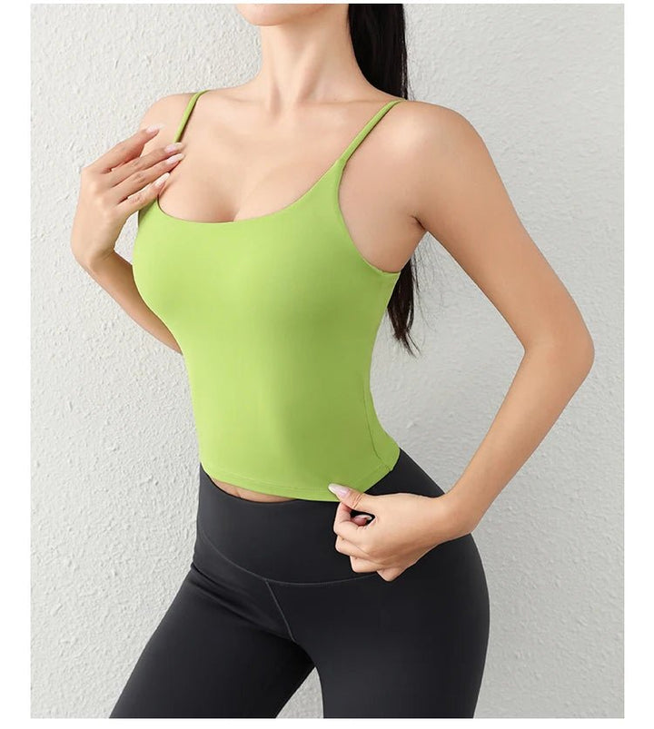 Deep U - Back Yoga Top – Antibacterial Fabric Padded Strap Vest for Women - VeauBeauty