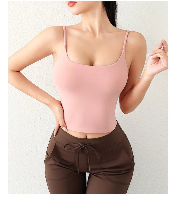 Deep U - Back Yoga Top – Antibacterial Fabric Padded Strap Vest for Women - VeauBeauty