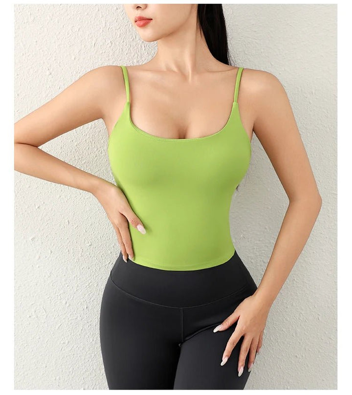 Deep U - Back Yoga Top – Antibacterial Fabric Padded Strap Vest for Women - VeauBeauty