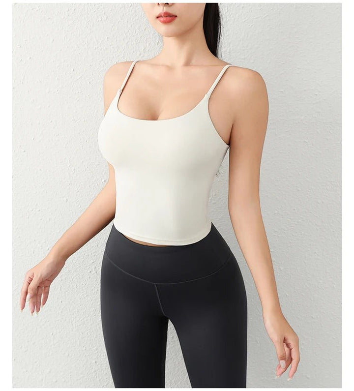 Deep U - Back Yoga Top – Antibacterial Fabric Padded Strap Vest for Women - VeauBeauty