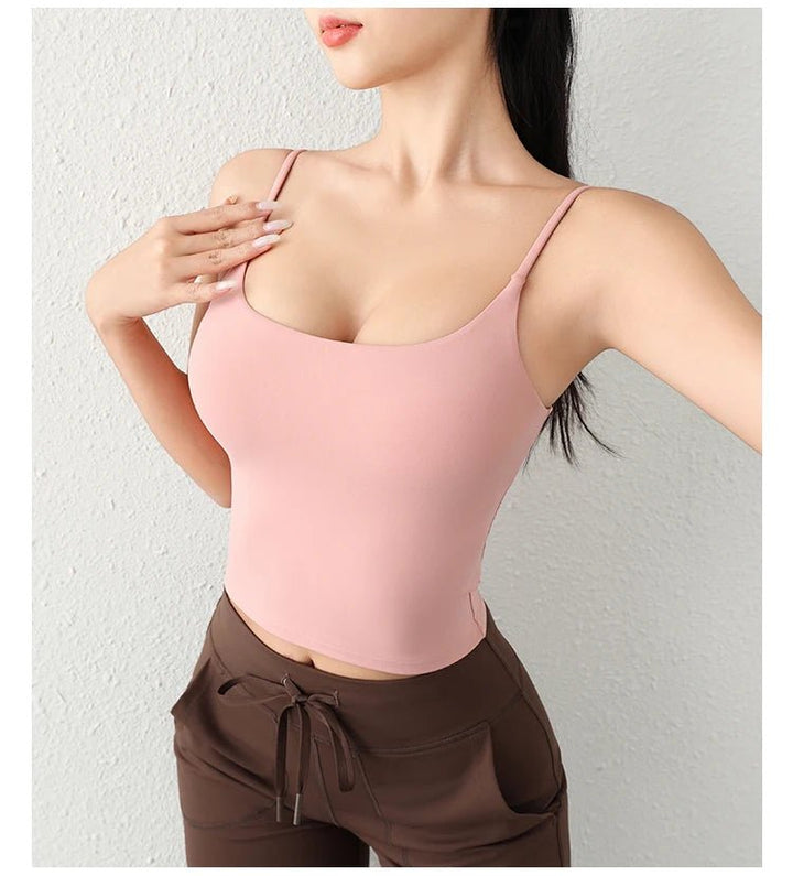 Deep U - Back Yoga Top – Antibacterial Fabric Padded Strap Vest for Women - VeauBeauty
