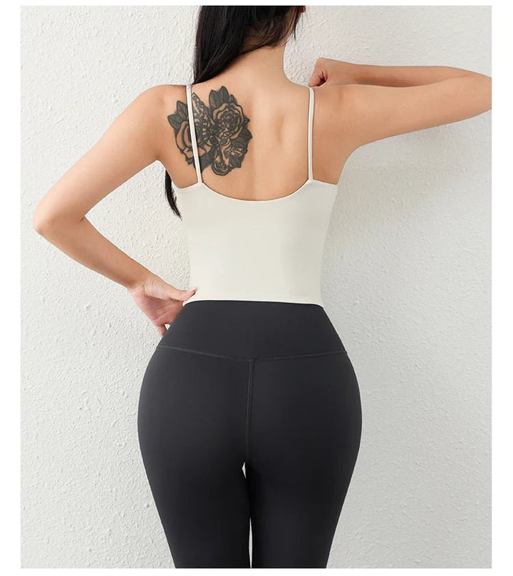 Deep U - Back Yoga Top – Antibacterial Fabric Padded Strap Vest for Women - VeauBeauty