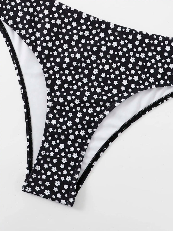 Dot Print Mid - Waist Bikini Set – Wire - Free Padded Two - Piece Swimwear for Women 2025 - VeauBeauty