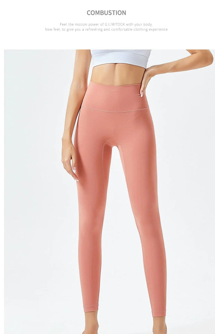 Double - Sided Brushed High Waist Yoga Pants – Women's Slim Fit Fitness Leggings - VeauBeauty
