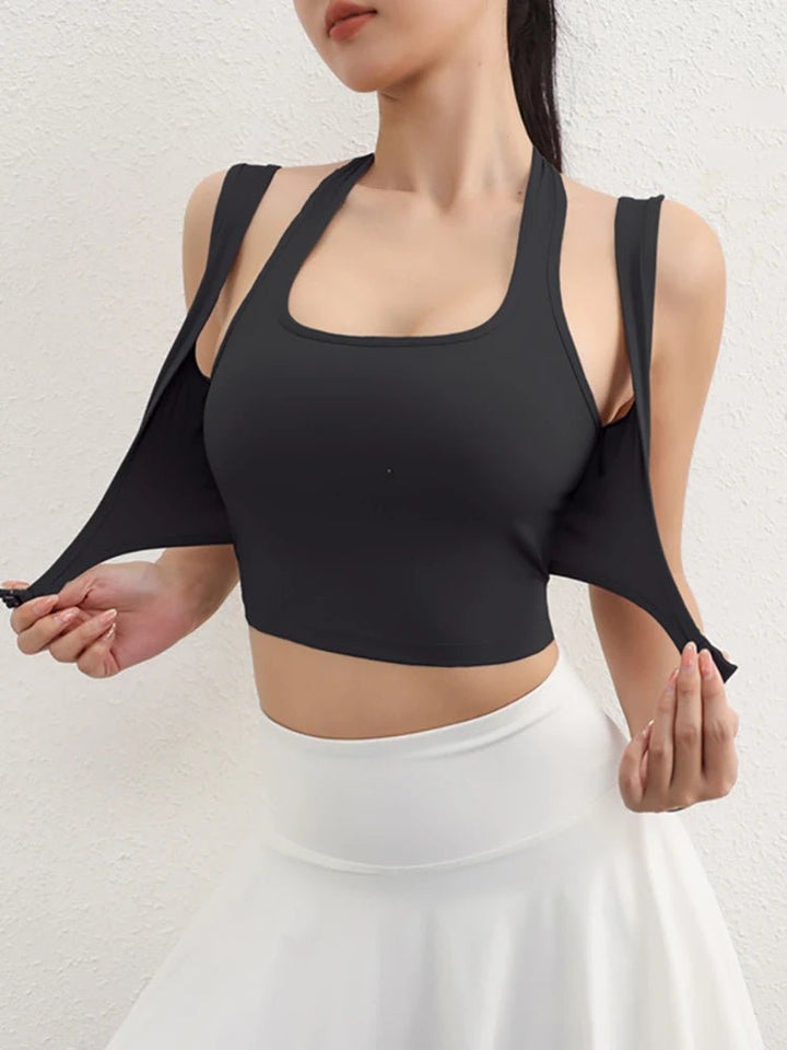 Double Strap Sports Bra – Breathable Anti - Sweat Fitness Top for Women - VeauBeauty